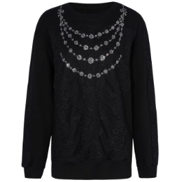 TCH กันหนาวผู้หญิง ดีไซน์ลูกไม้ มีเข็มขัดรอบคอ