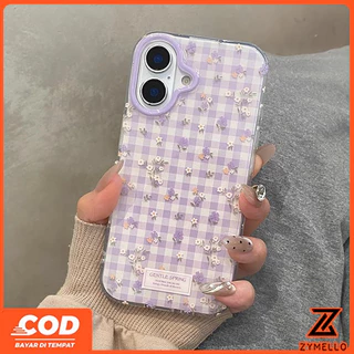 เหมาะสําหรับ OPPO Reno 16F Reno15F Reno14F Reno13F Reno12Pro Reno11 F Reno10Pro Reno8T Reno8Z Reno7Z Reno6Z Reno8 Reno5 Reno4 สีม่วงสวยลายสก๊อตดอกไม้ขนาดเล็กโช