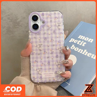 เหมาะสําหรับ OPPO Reno 16F Reno15F Reno14F Reno13F Reno12Pro Reno11 F Reno10Pro Reno8T Reno8Z Reno7Z Reno6Z Reno8 Reno5 Reno4 สีม่วงสวยลายสก๊อตดอกไม้ขนาดเล็กโช