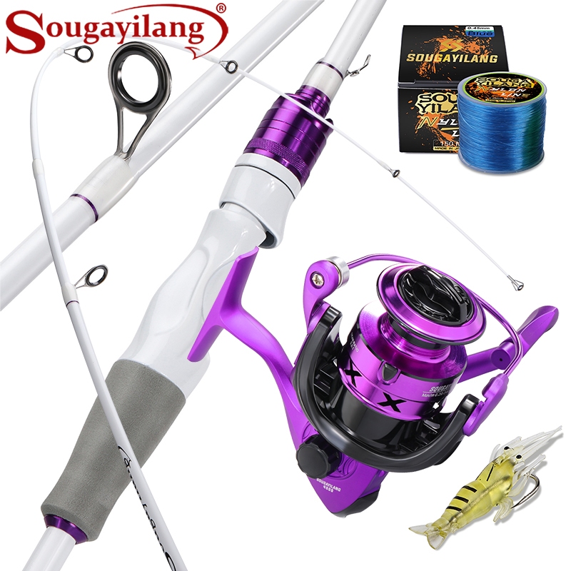 COD Sougayilang 1.8M Spinning Fishing Set 5.2:1/5.0:1Gear Ratio 1000-3000 Fishing Reel ชุดต่างๆสําหรับน้ําจืด