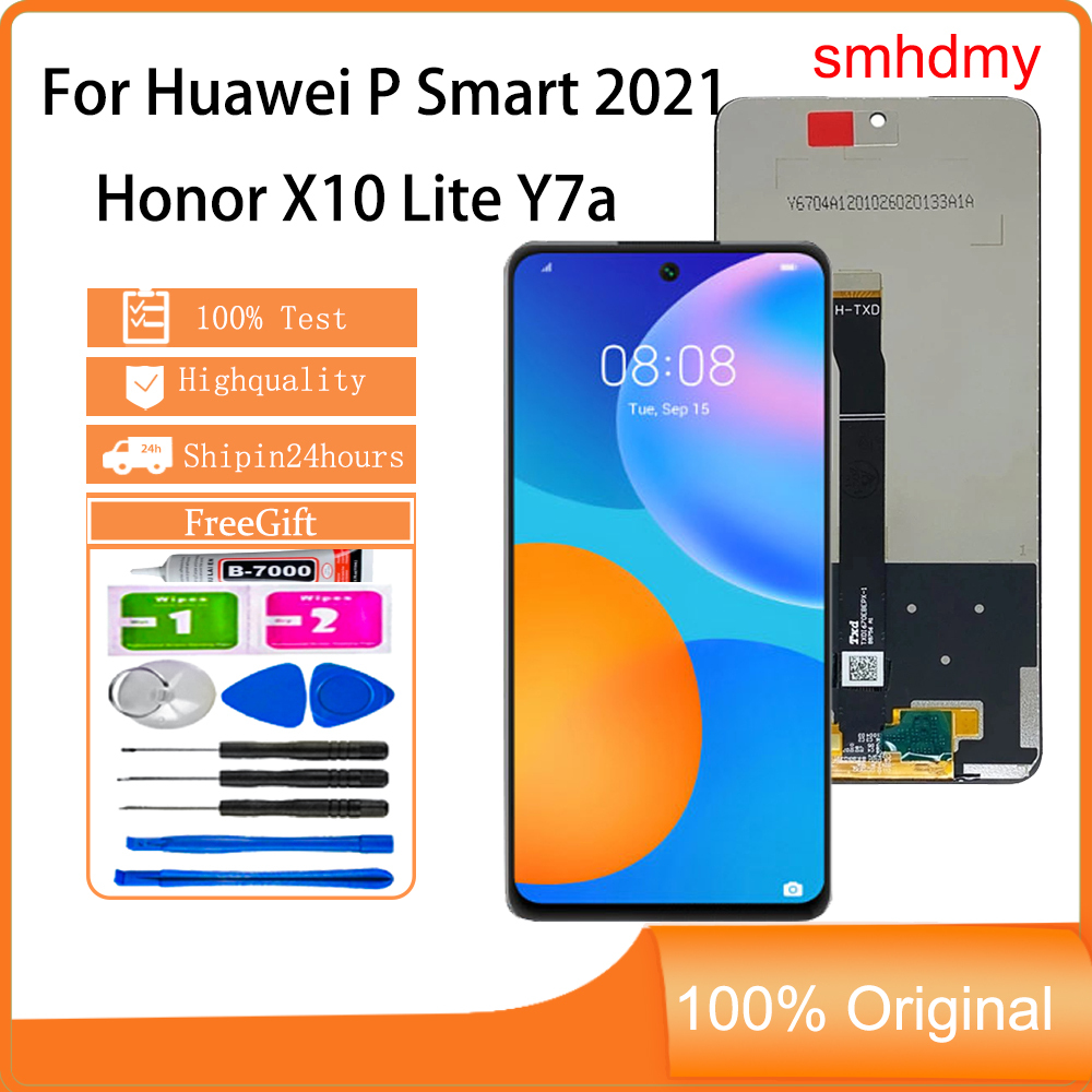 Smhdmy Ori สําหรับ Huawei Y7a P สมาร์ท 2021 Honor X10 Lite จอแสดงผล LCD หน้าจอสัมผัสเปลี่ยน