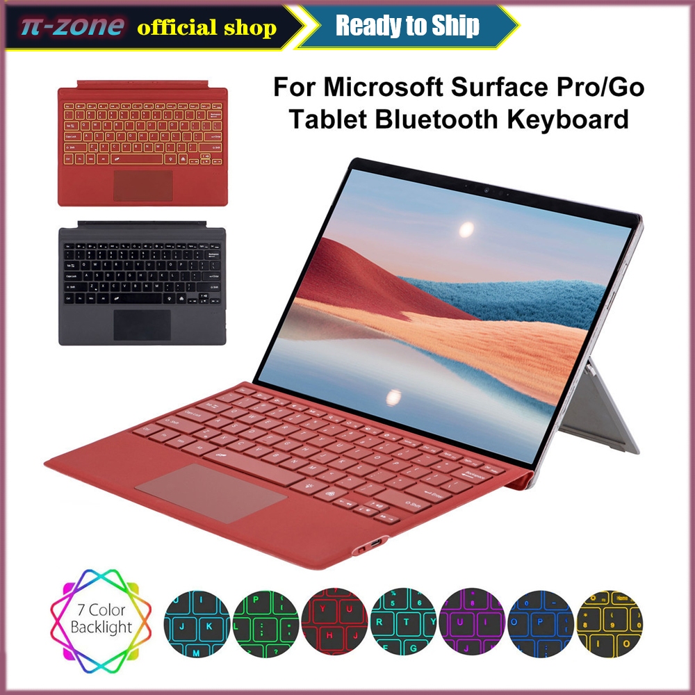 คีย์บอร์ด Thai Microsoft Surface Pro 11 10 9 8 X 7+ 6 5 4 3 Go 1 2 3 4 Bluetooth Keyboard Backlit Wireless Type Cover