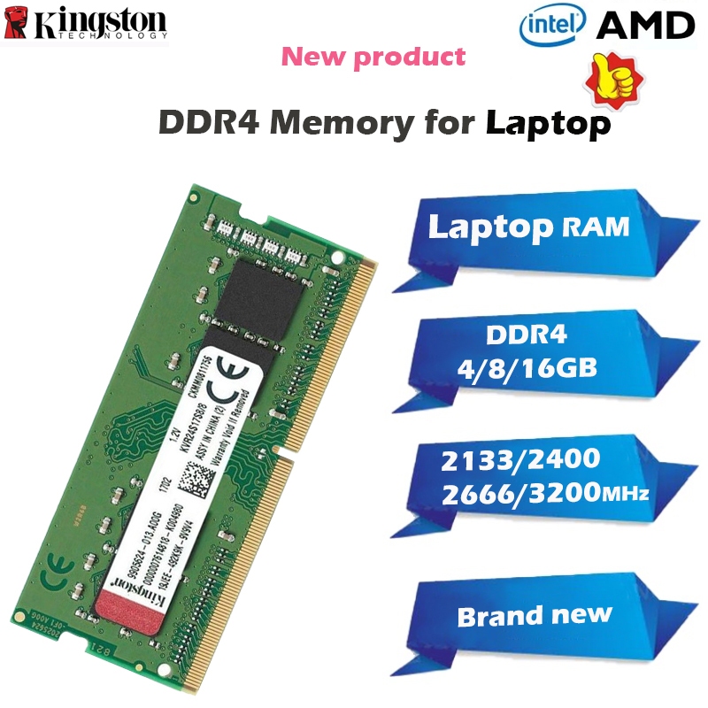 หน่วยความจําแล็ปท็อป DDR4 4GB 8GB 16GB 2400/2133/666/3200Mhz SODIMM RAM Stick PC4-2400T