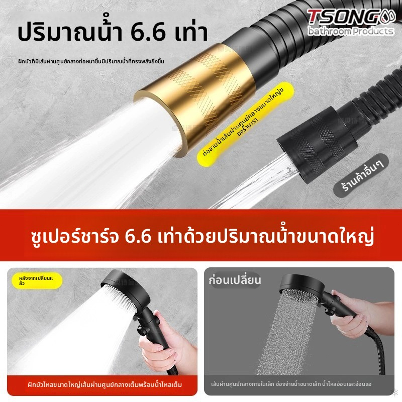 ทีเอสตอง #RG001L สายฝักบัวป้องกันเลือดออก ปลอดภัย และทนทาน ด้ามจับแรงดันสูง สําหรับ Home & Hotel