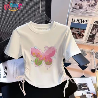 【จัดส่งจากประเทศไทย】เสื้อยืดแขนสั้นเด็กผู้หญิงสไตล์เกาหลีรุ่นใหม่ ชุดเด็กผู้หญิง เด็กผู้หญิง