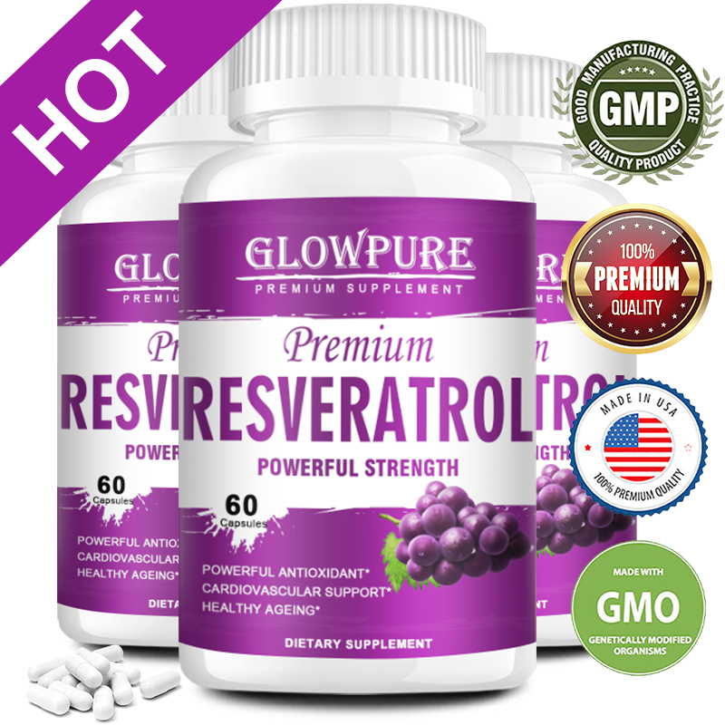 Resveratrol 1450mg - สารต้านอนุมูลอิสระสําหรับผิว Aging สมอง Heart Immune System ผลิตภัณฑ์เสริมอาหาร