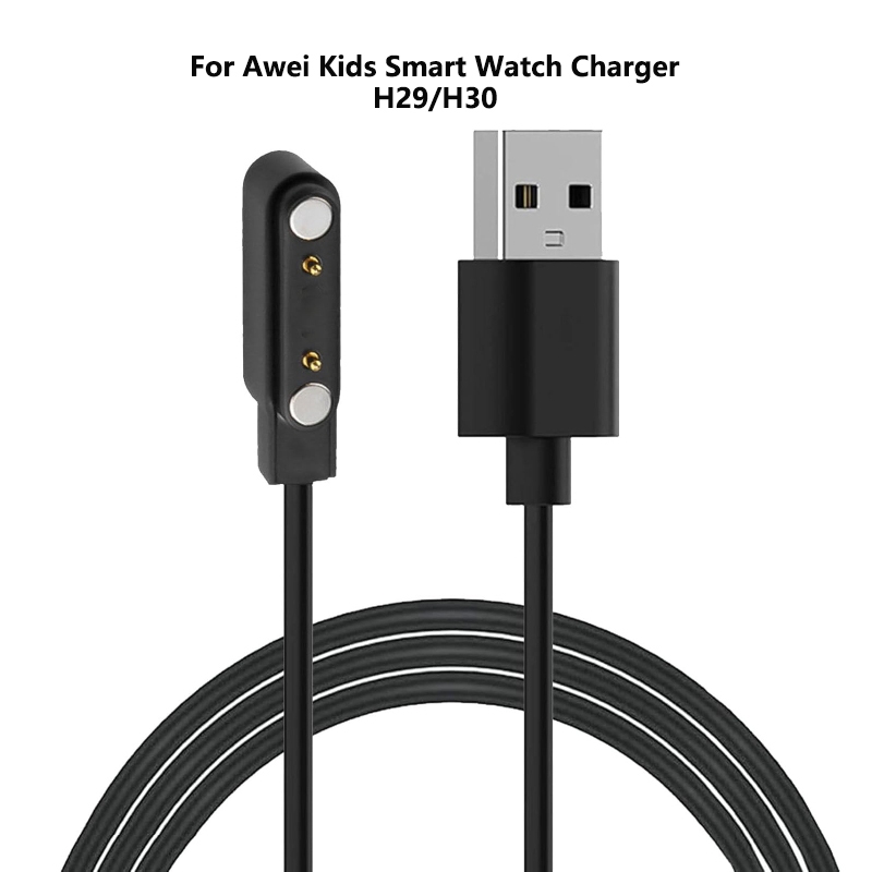 เปลี่ยนสายชาร์จแม่เหล็กสําหรับ Awei Kids Smart Watch H29 H30 H66 2 Pin USB Charger 0.6m