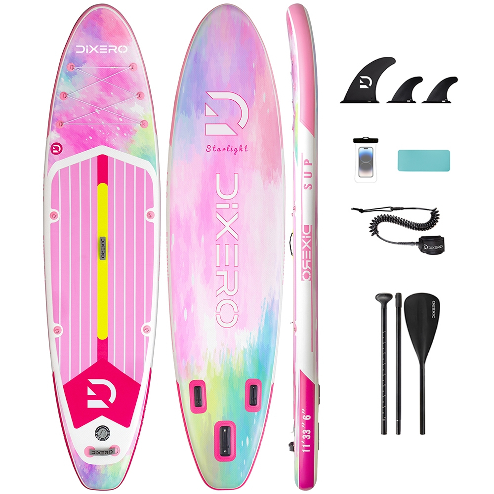 DIXERO ผู้ใหญ่กันน้ํา Inflatable Paddle Board 11x33x6 ยืนสไตล์น้ํากับ Kayak ตกปลา SUP BOARD