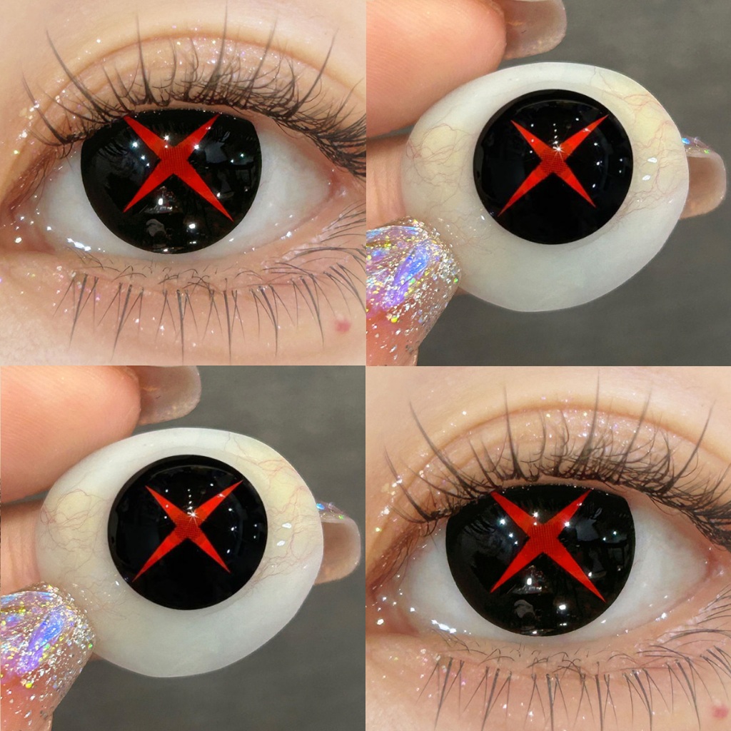 1 คู่ Genshin Arlechino คอสเพลย์คอนแทคเลนส์สีฮาโลวีนเลนส์น่ากลัว IVAN Softlens
