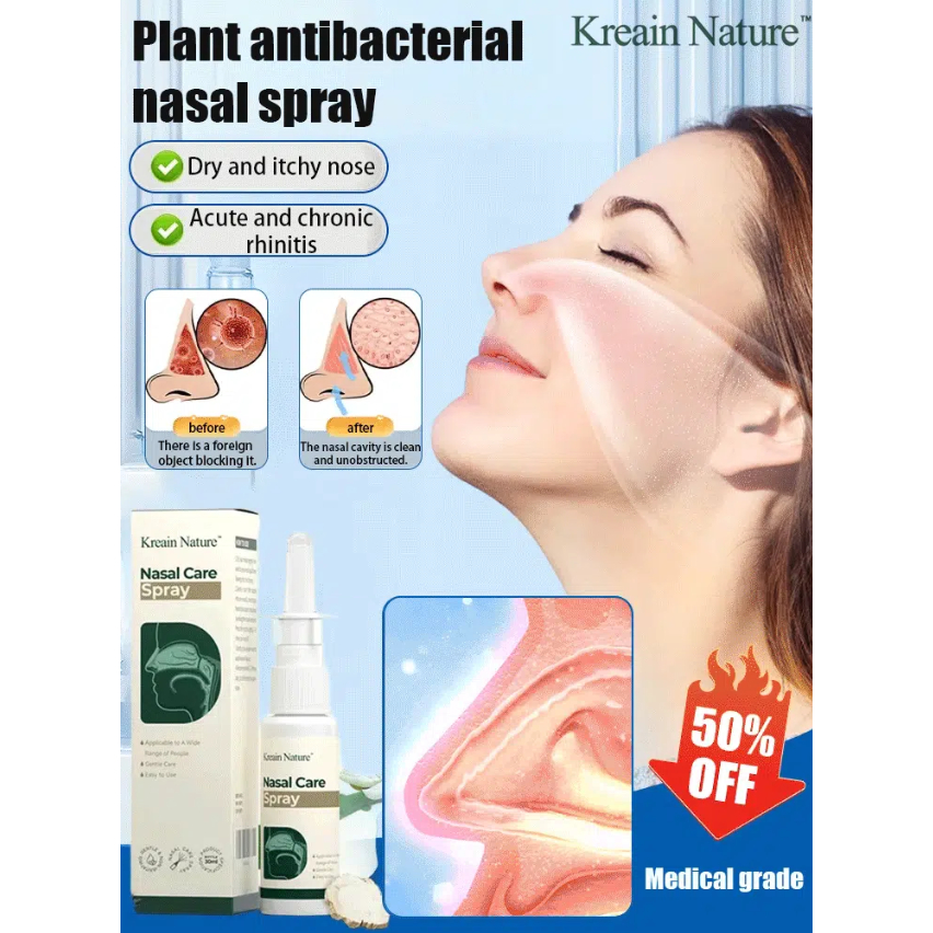 Kreain Nature Rhinitis Nasal Spray สิ่งกีดขวางทางจมูก Anti Snoring ไซนัสอักเสบภูมิแพ้จมูก Airway Cle