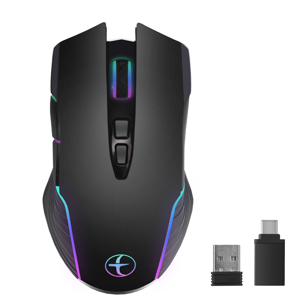 Jomaa 2.4G USB-C เมาส์ไร้สายชาร์จเมาส์สําหรับเล่นเกม Jiggle Type-C Mute Mice สําหรับแล็ปท็อป PC เมาส์เกม