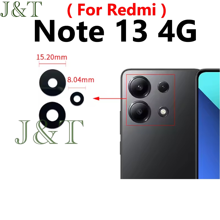เลนส์กล้องด้านหลังสําหรับ Redmi หมายเหตุ 13 4G 23129RAA4G 23129RA5FL 23124RA7EO เปลี่ยนกาว