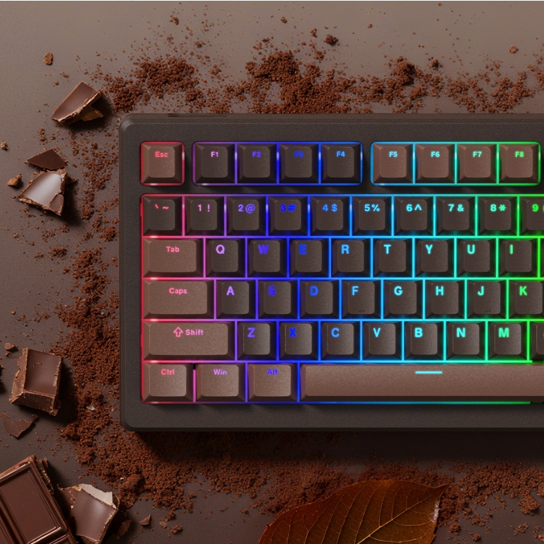 สีน้ําตาลช็อคโกแลต Shine ผ่าน 132 คีย์โปรไฟล์เชอร์รี่ PBT Double Shot Custom Keycaps สําหรับ Cherry Gateron MX Switches คีย์บอร์ดเกมกล