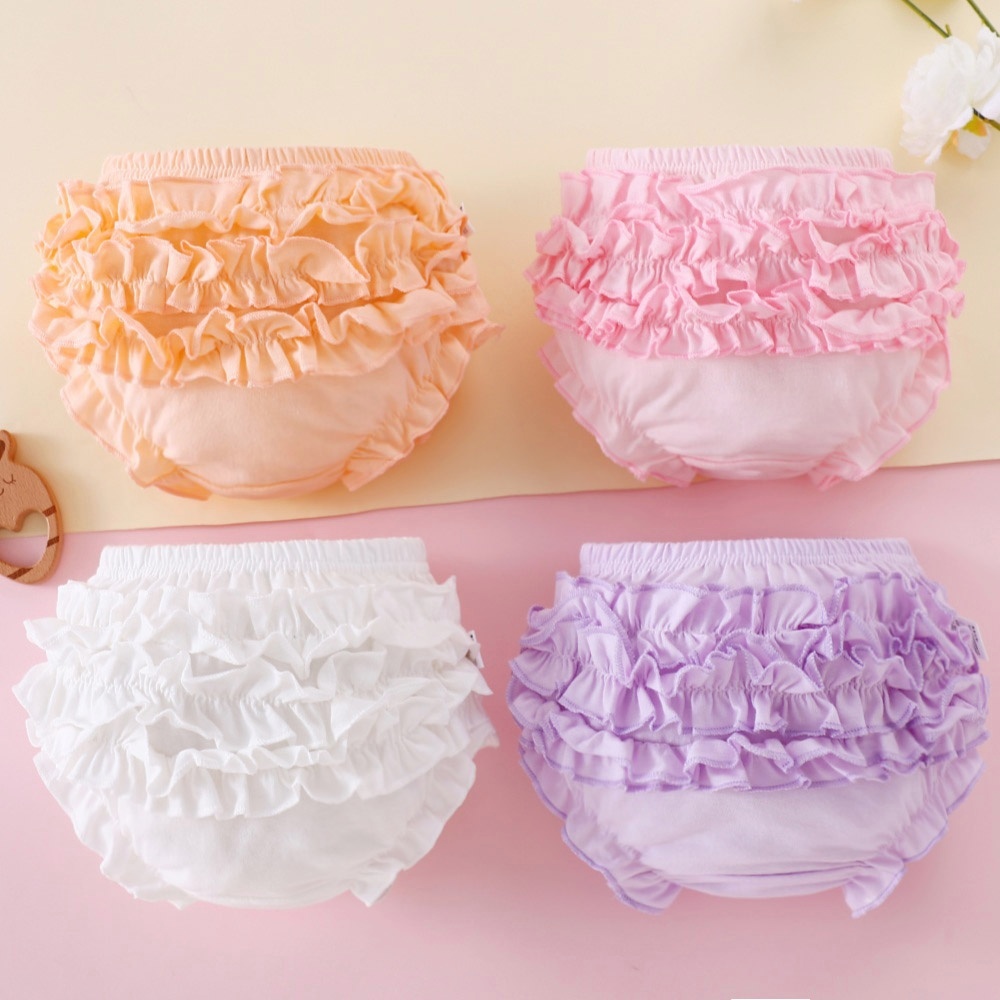 Adabaobao® ᵗʰทารกชุดชั้นในหญิงผ้าฝ้ายทารกขนมปังกางเกงสาวน้อยกางเกงขาสั้นเจ้าหญิงกางเกงสําหรับสวมใส่ด้านนอก