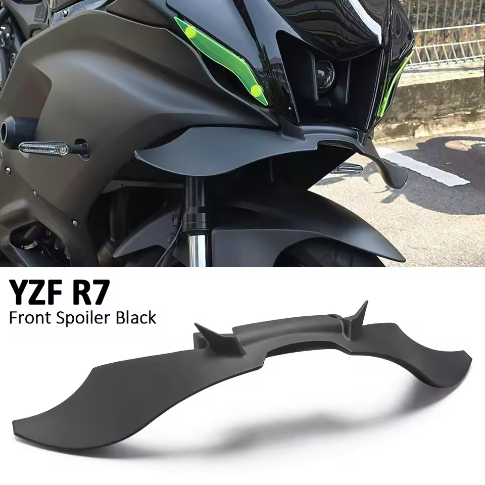 สําหรับ Yamaha YZF R7 YZF-R7 YZFR7 รถจักรยานยนต์สีดํา Downforce Naked Frontal สปอยเลอร์ Winglet Aero