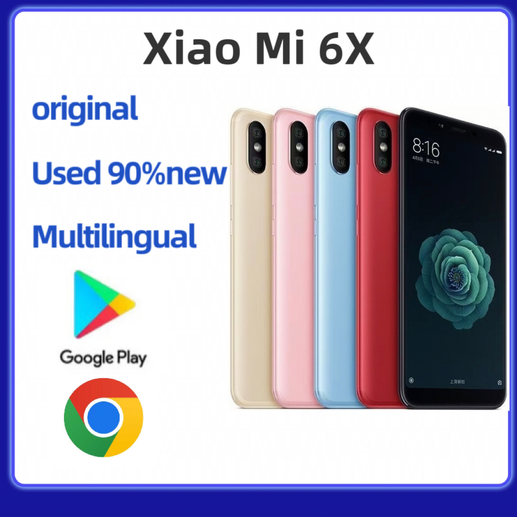 ต้นฉบับมือสอง Xiaomi MI6X 6+64/128GB สมาร์ท 4G ลายนิ้วมือ 5.99 นิ้ว 20.0MP 3010mAh ใหม่ 90%