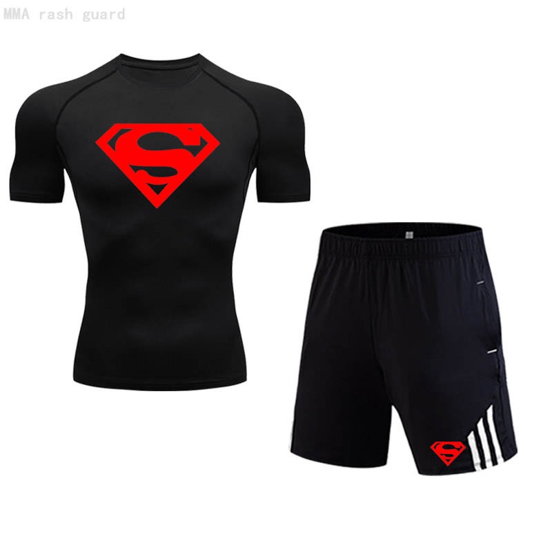 Superman Mens Sports Short-Drying Short-Sleeved Compression T-Shirt