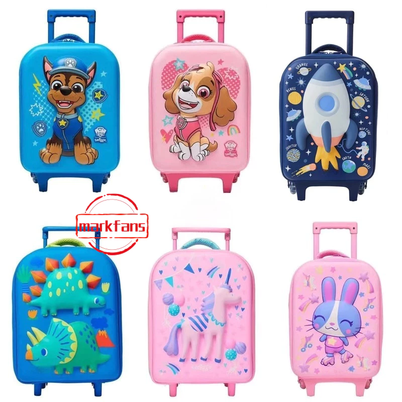 กระเป๋าลากล้อสำหรับเด็ก Paw Patrol ลายยูนิคอร์นและไดโนเสาร์ ขนาดพกพาสะดวก ทำจากพีวีซีทนทาน