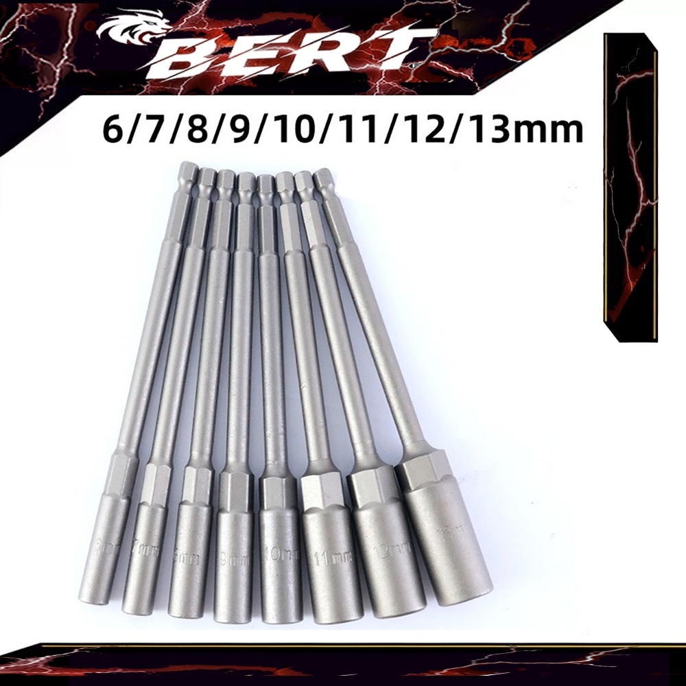 BERT🇹🇭｜6/7/8/9/10/11/12/13 มม 1/4 นิ้ว บล็อกยิงหลังคา ลูกบล็อก บล็อกยิงหลังคาเบอร์ 8 บล็อคขันน็อตหลังคา บล็อกน็อต
