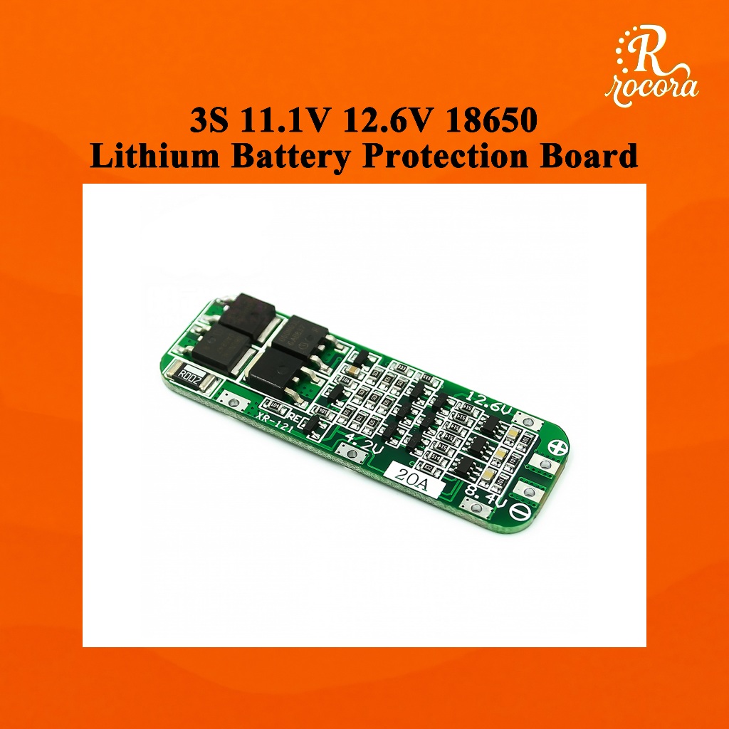 บอร์ดป้องกันแบตเตอรี่ลิเธียม 3S 11.1V/12.6V 20A สำหรับ18650 ใช้กับสว่านไฟฟ้าและเครื่องมือช่าง