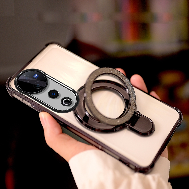 สําหรับ VIVO V50 V40 LITE V40 PRO 5G VIVO V40 V50 PRO 5G เคสโทรศัพท์ Softcase ซิลิโคนกันกระแทกใหม่ออกแบบความงาม clear glitter พร้อมผู้ถือ SJYDZJ01