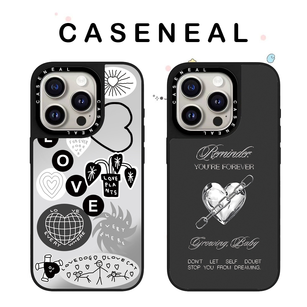 CASENEAL Chain Loveคุณภาพสูงกระจกเคสโทรศัพท์เหมาะสําหรับiPhone 17ProMax 17pro 17 air 16promax 16 15promax 15 14promax 13 13Promaxแฟชั่นAnti Drop Hard Case
