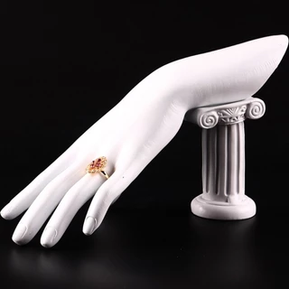 Creative Resin Hand Mannequin – ขาตั้งแสดงเครื่องประดับและที่วางจัดเก็บสําหรับแหวน, สร้อยข้อมือ, นาฬิกา, กําไลข้อมือ, เหมาะสําหรับร้านเครื่องประดับ, ร้าน Windows, ร้านเสริมสวย & Home Organization