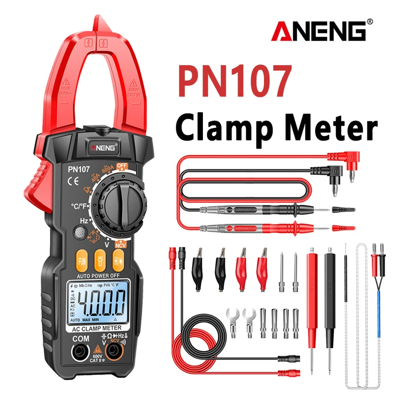 ANENG PN107 แคลมป์มิเตอร์ดิจิตอล - มัลติมิเตอร์อเนกประสงค์ - แอมมิเตอร์ - เครื่องทดสอบโวลต์มิเตอร์ -