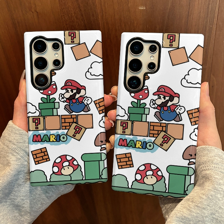 เกม Mario รูปแบบสองในหนึ่งเดียวเคสป้องกันเหมาะสําหรับ Samsung su22u s23 plus s23FE s24 s25 plus A55 