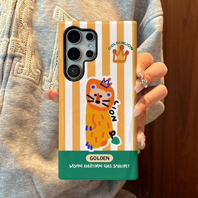 ลายสก๊อตส่วนบุคคลรูปแบบสิงโตเคสป้องกันสองในหนึ่งเดียวเหมาะสําหรับ Samsung su22u s23 plus s23FE s24 s25 plus A55 A56 A36 เคสโทรศัพท์มือถือสองในหนึ่งเดียว - รูปที่ 2