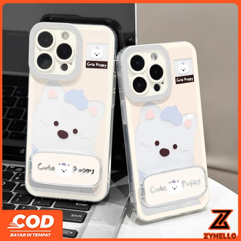 เหมาะสําหรับ Samsung A55 A56 A07 A17 A06 A05S S24FE แท็ก: Hollow Puppy Mirror Stand เคสโทรศัพท์ TPU กันกระแทก