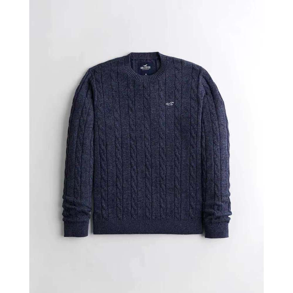 เสื้อถัก Hollister แขนยาว คอกลม สไตล์ดีในสไตล์ฤดูหนาว