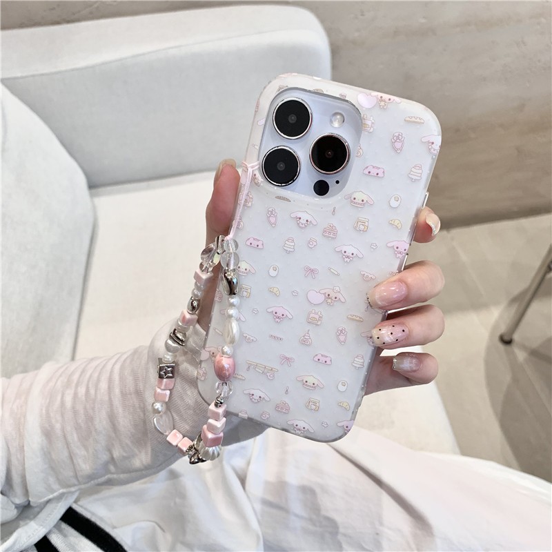 IPhone 17 Pro max 16 Pro max เคสโทรศัพท์กระบวนการ TPU ลายกระต่ายขนมหวาน