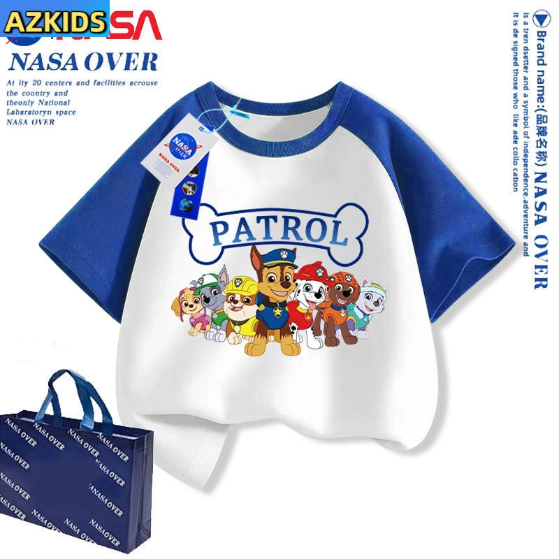 Paw Patrol หน้าแรกเด็ก 2020 เด็กชายใหม่ตาข่ายผ้าฝ้ายแขนสั้นชุดนอนฤดูร้อน