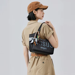 ECOSUSI กระเป๋าหนังแฟชั่นพร้อม charm แบบ casual สำหรับผู้หญิง