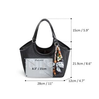 ECOSUSI กระเป๋าหนังแฟชั่นพร้อม charm แบบ casual สำหรับผู้หญิง