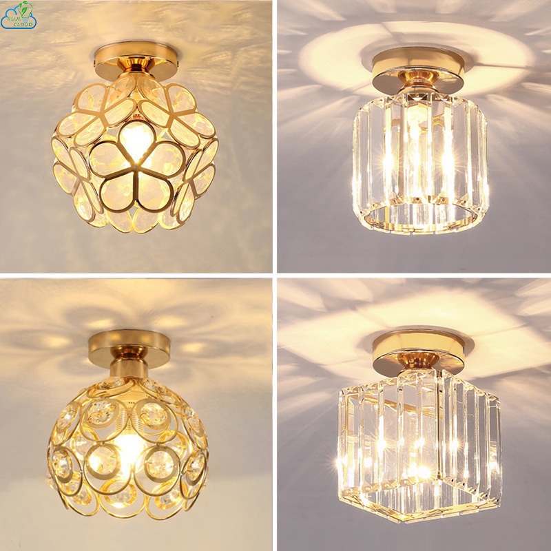 ไฟแต่งห้อง ไฟLED ไฟห้องนอน คริสตัลดาวน์ไลท์สร้างสรรค์ โคมไฟโถงทางเข้า ไฟ ไฟแต่งสวน หลอดไฟ led ขั้ว e