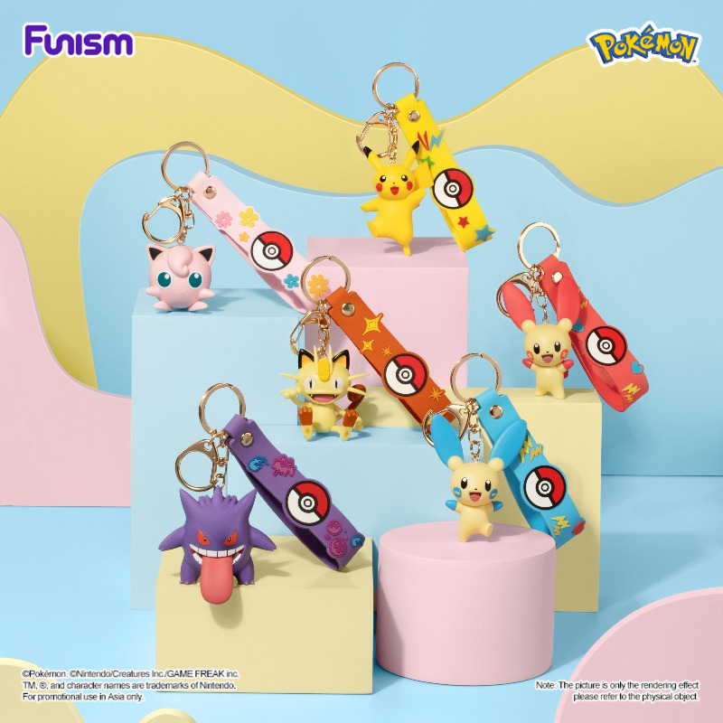 FUNISM Pokémon Haunter/Gastly พวงกุญแจเกล็ดหิมะสีม่วงโปร่งแสงพร้อมดวงตาสีแดงเรืองแสง,การออกแบบลอย Spooky,พวงกุญแจไวนิลพรีเมี่ยมสําหรับคอสเพลย์และคอลเลกชัน