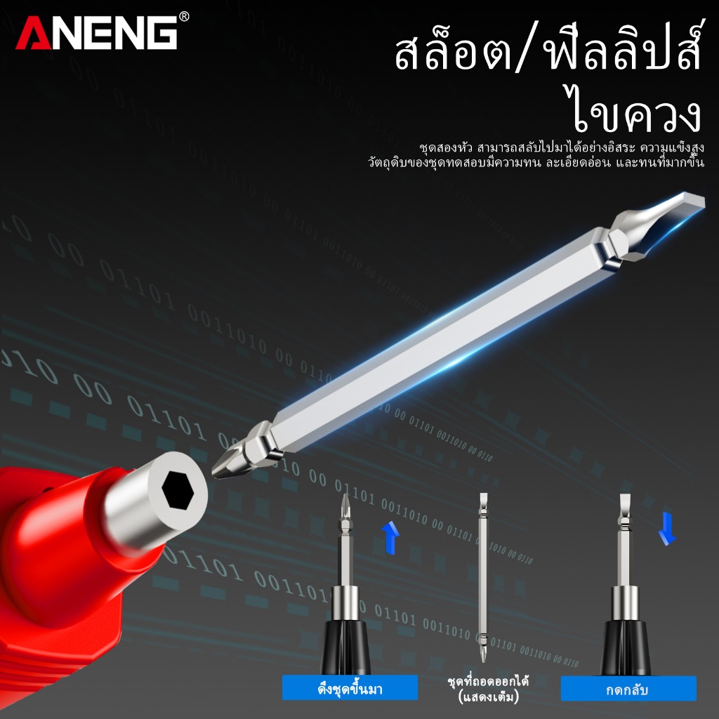 ANENG B20 ฉนวนแรงดันไฟฟ้าทดสอบปากกาหัวคู่ใช้สองช่องข้ามไดรเวอร์ซ่อมเครื่องมือปากกามือ - รูปที่ 3