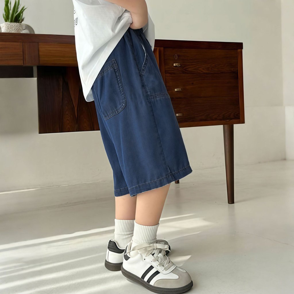 SweetKids พร้อมส่งจากกทม🌸กางเกงขาสั้นเด็ก🍓กางเกงยีนส์ขาสั้นเด็กผู้ชาย สไตล์เกาหลี ผ้าบางเบา ใส่สบาย ใส่สบาย แฟชั่นฤดูร้อนใหม่ - รูปที่ 7