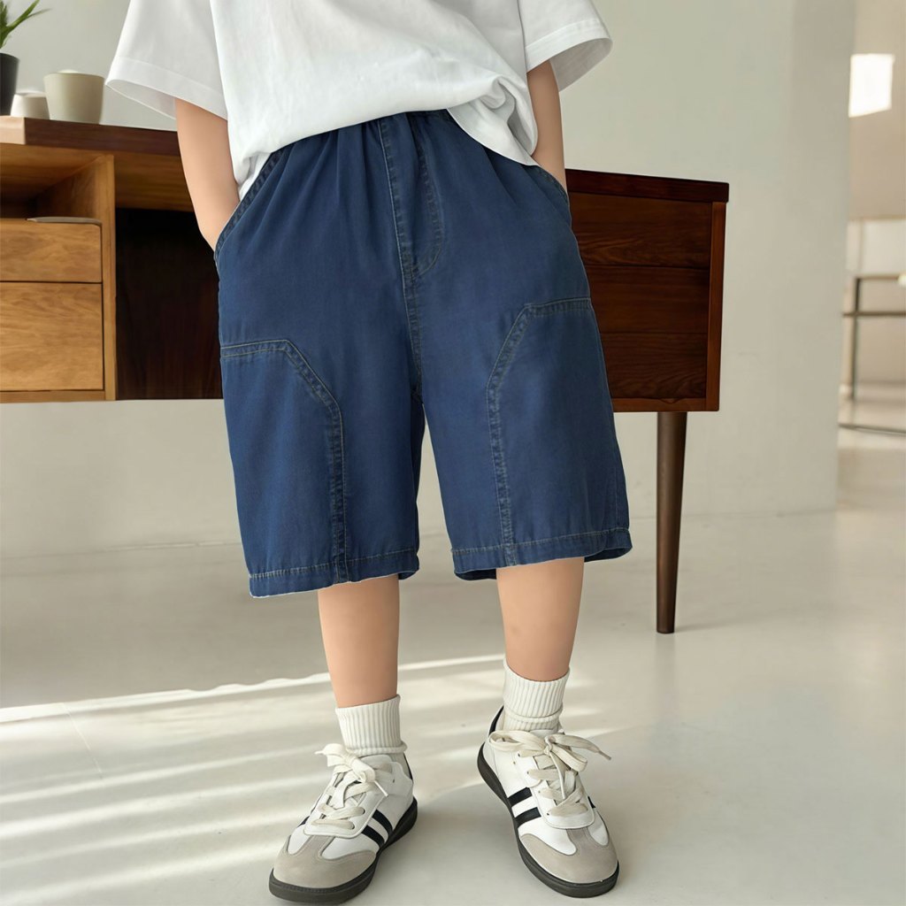 SweetKids พร้อมส่งจากกทม🌸กางเกงขาสั้นเด็ก🍓กางเกงยีนส์ขาสั้นเด็กผู้ชาย สไตล์เกาหลี ผ้าบางเบา ใส่สบาย ใส่สบาย แฟชั่นฤดูร้อนใหม่ - รูปที่ 5