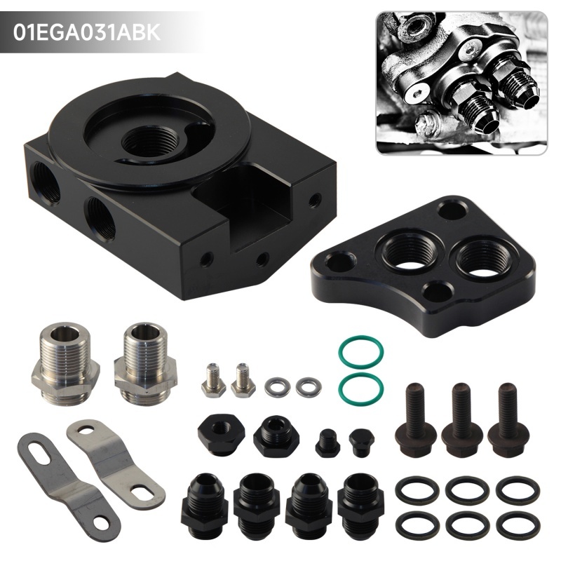 น้ํามัน Cooler แผ่นกรองน้ํามันแซนวิช Relocation อะแดปเตอร์อลูมิเนียมชุดสําหรับ Toyota Lexus V8 เครื่