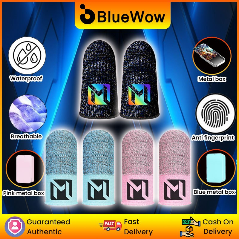 2026 BlueWowMobile LegendsGamers Sweatproof Gradient ถุงมือโทรศัพท์มือถือแขนหน้าจอสัมผัสเกมคอนโทรลเลอร์โทรศัพท์เกม PUBG