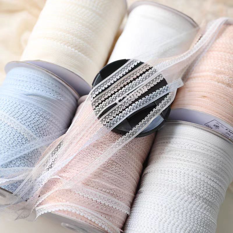 อุปกรณ์ตกแต่งลูกไม้โพลีเอสเตอร์คุณภาพสูง สีขาว, สีดำ, และสีชมพู สำหรับงานDIY ขนาดกว้าง 0.8 cm