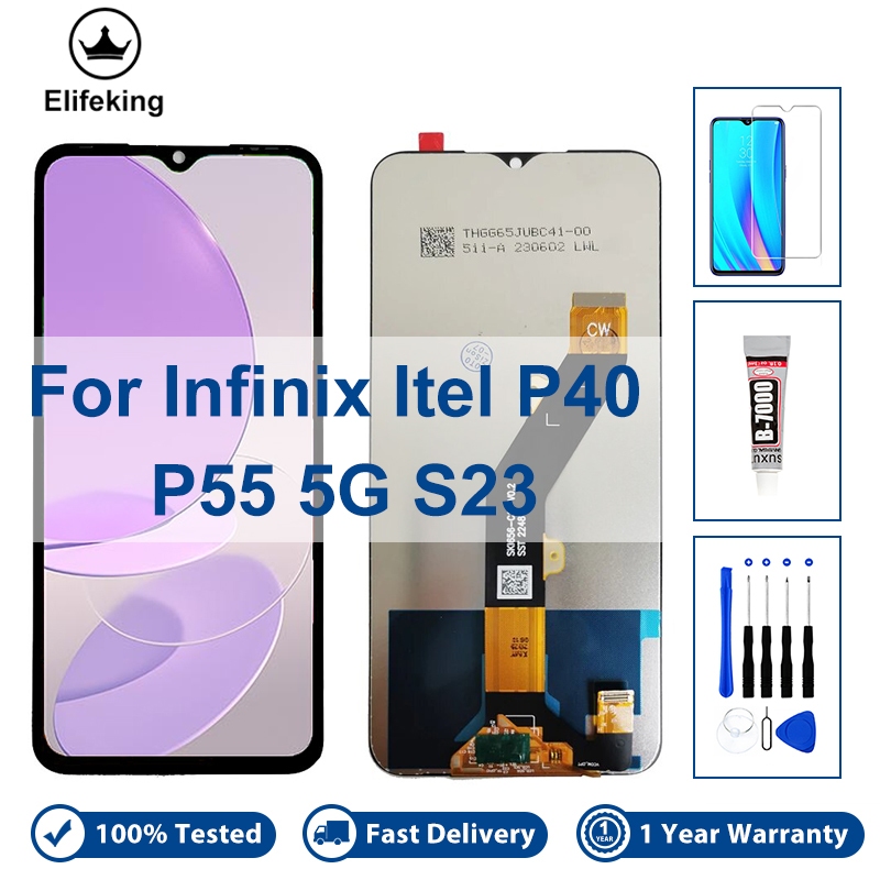 คุณภาพดี LCD สําหรับ Infinix Itel P40 P55 5G S23 P662L จอแสดงผลหน้าจอสัมผัส A665L P661N ประกอบเปลี่ย