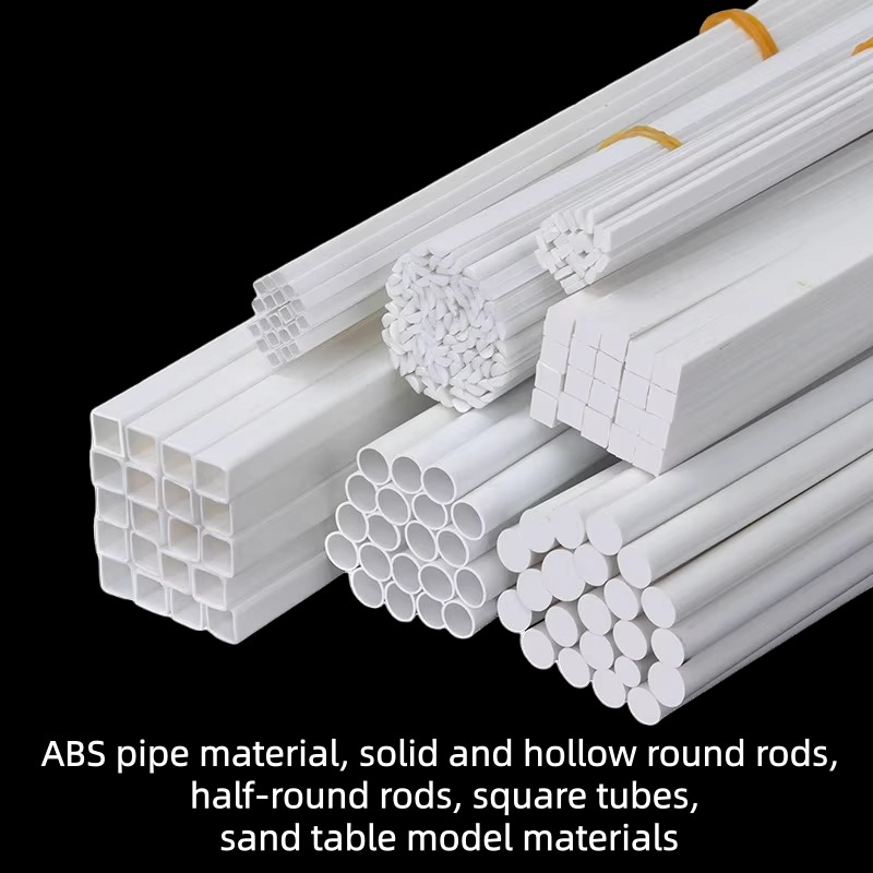 แท่งพลาสติก ABS หลอดแถบ - ตัดและกาวง่าย, Solid Hollow Round Square Half-Round สําหรับงานฝีมือ DIY, รุ่นขนาด, โครงการงานอดิเรก (1 เมตร)