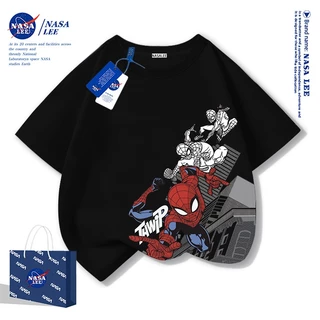 [จัดส่งในวันเดียวกัน] เสื้อยืดผ้าฝ้ายแท้สำหรับทั้งชายและหญิง ออกแบบตามธีมซูเปอร์ฮีโร่ ระบายอากาศได้ดี และดูดซับเหงื่อ