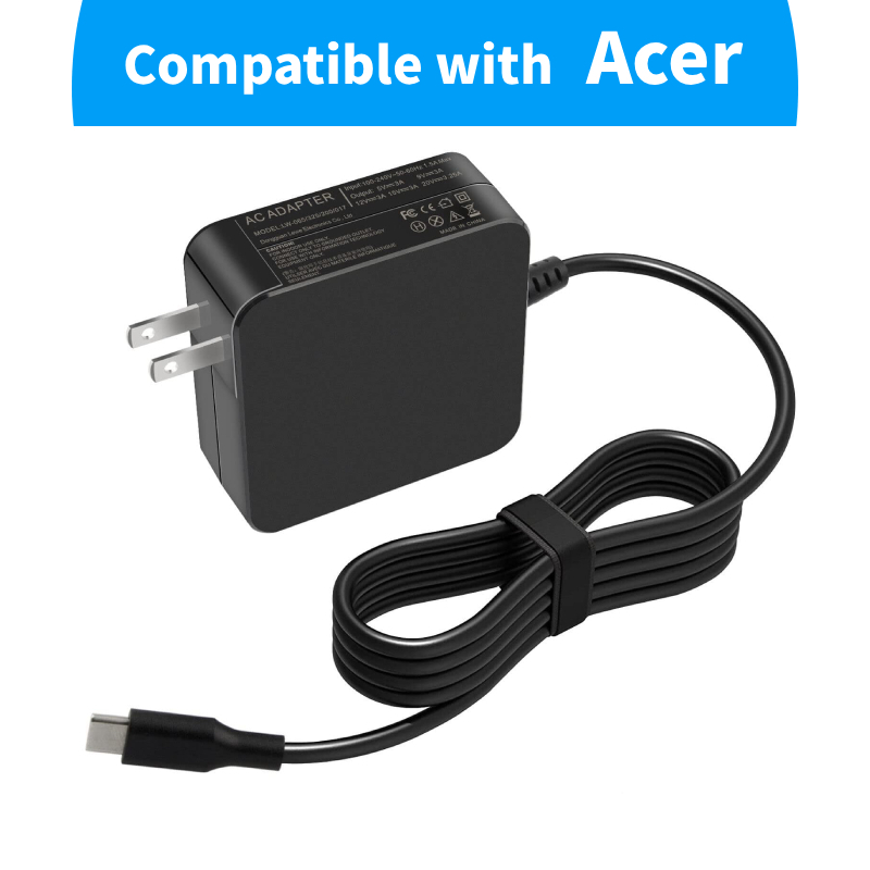 สําหรับ Acer แล็ปท็อปอะแดปเตอร์ (65W) 20V3.25A Type-C อะแดปเตอร์โน้ตบุ๊ค SWift 7 SF713-51 Spin 11 13