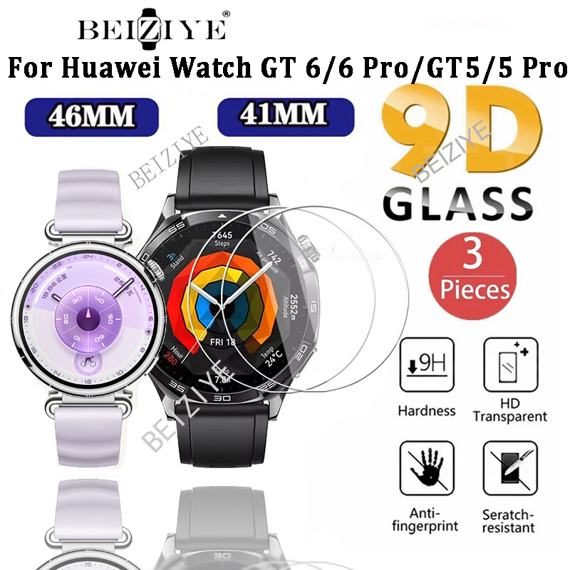 กระจกนิรภัยสําหรับนาฬิกา Huawei Watch GT 6/5 46 มม.41 มม.ป้องกันหน้าจอฟิล์ม Anti-Scratch สําหรับ Huawei Watch GT 6/5 Pro 42 มม./46 มม.
