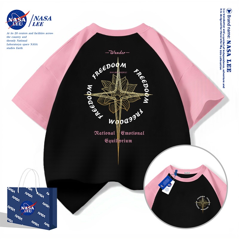[จัดส่งในวันเดียวกัน] เสื้อยืดนาซ่า ผ้าฝ้ายแท้ สำหรับทั้งชายและหญิง ระบายอากาศได้ดี ดูดซับเหงื่อ เหมาะสำหรับเสื้อผ้าสไตล์ไทย